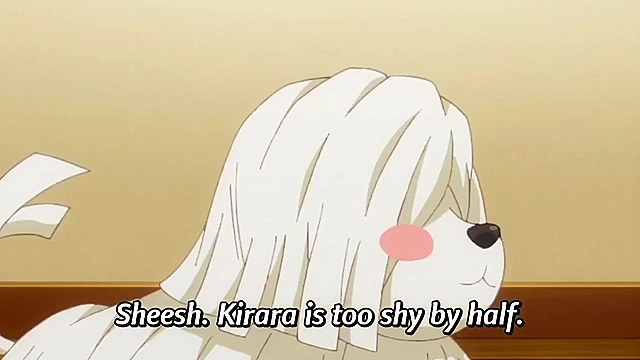 Super HxEros (uncensored) 6 - Ecchi - Busty anime schoolgirl flashes her boobs to H-warrior