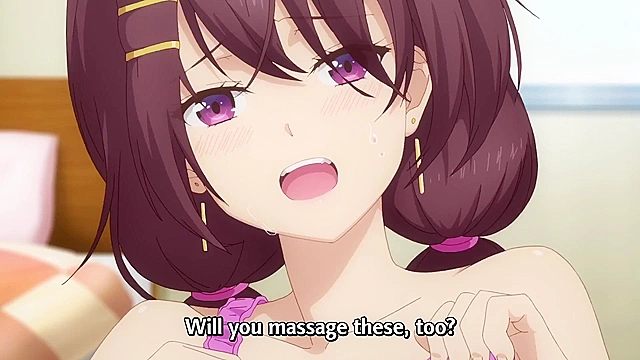 Super HxEros (uncensored) 6 - Ecchi - Busty anime schoolgirl flashes her boobs to H-warrior