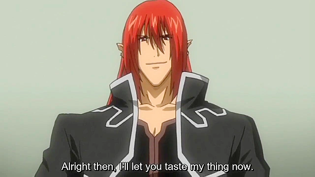 Elf no Futago Hime - Busty blonde elf gets on her knees sucking cock and swallowing hot sperm