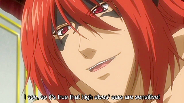 Elf no Futago Hime - Busty blonde elf gets on her knees sucking cock and swallowing hot sperm