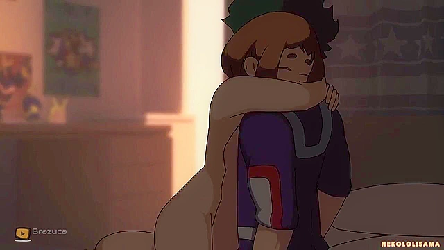 My Hero Academia animated porn - Ochaco fucking with Deku