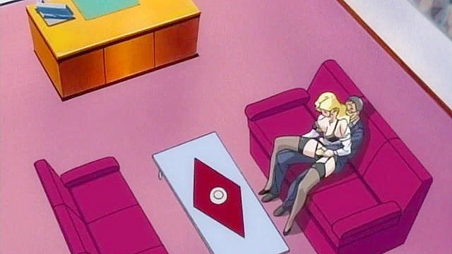 Busty blonde hottie in sexy lingerie gets grabbed by the boss in office