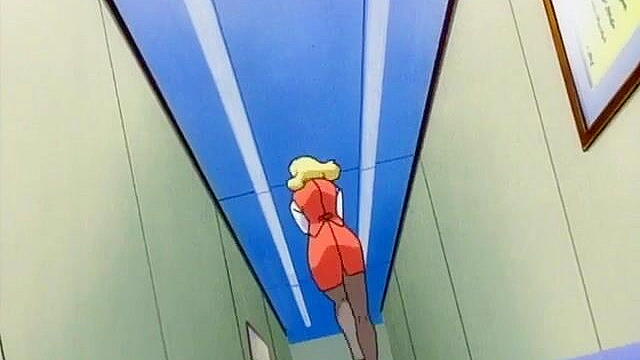 Busty blonde hottie in sexy lingerie gets grabbed by the boss in office