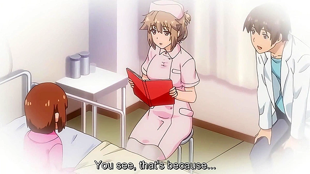 Training with Nurse Girlfriend - Nurse solves boner problem with a blowjob