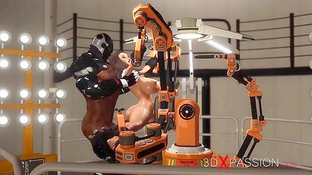 Cyborg bangs hard a super sexy hot brunette in bondage