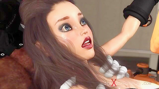 Cyborg bangs hard a super sexy hot brunette in bondage