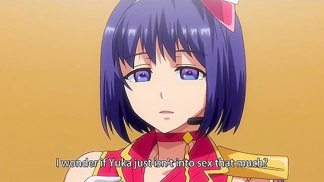 Horny anime sluts fucks on stage at a free for all sex park