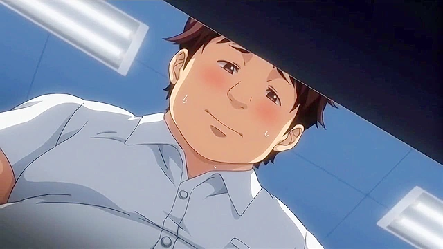 Hot blonde anime schoolgirl goes back for a study lesson and blowjob