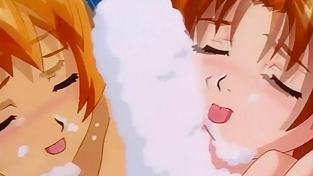 Teen volleyball girls have a soapy hentai orgy with the coach