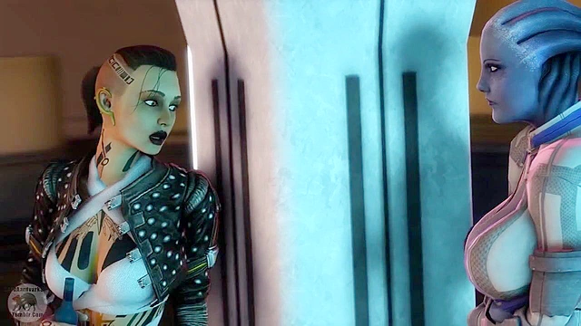 Blue Star 1 - Space girl licking and finger the asshole of a blue alien