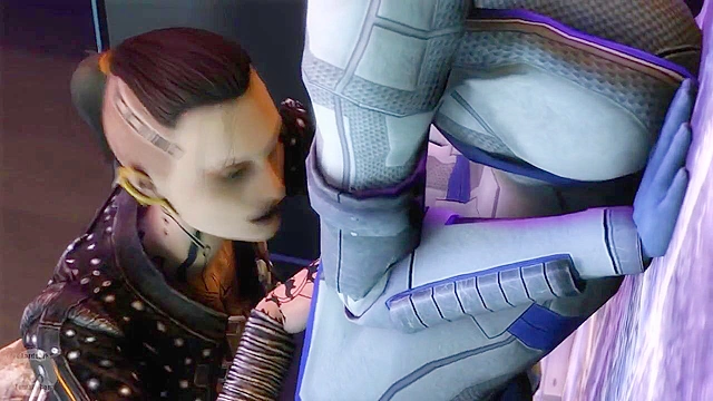 Blue Star 1 - Space girl licking and finger the asshole of a blue alien