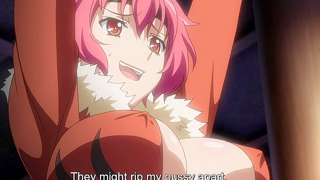 Kuroinu 3 - Busty redhead gets fucked in her tight hentai pussy while comrades watch