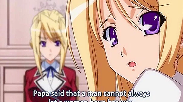 Busty anime blonde gets her wet pussy pounded in the school library