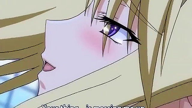 Busty anime blonde gets her wet pussy pounded in the school library