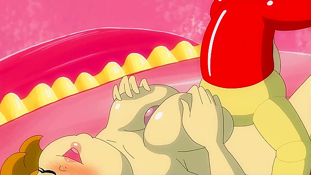 Magical Sleepover - Princess Peach learns how to kiss and gets lesbian pussy licking