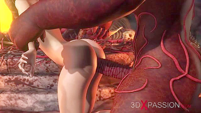 Devil fucks a hot teen schoolgirl doggy style with extra pounding