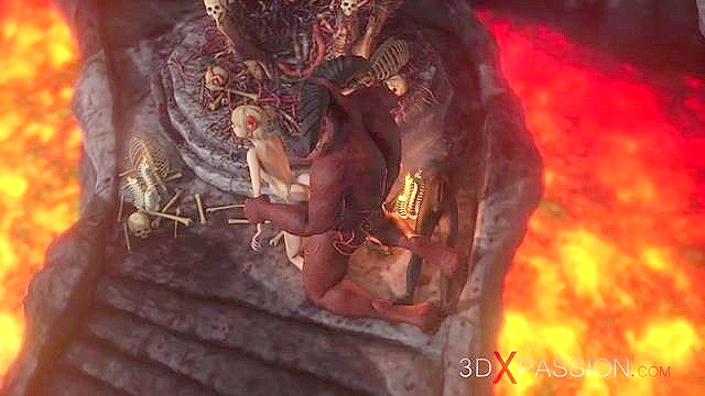 Devil fucks a hot teen schoolgirl doggy style with extra pounding