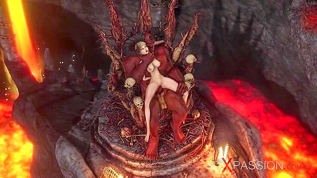 Devil fucks a hot teen schoolgirl doggy style with extra pounding