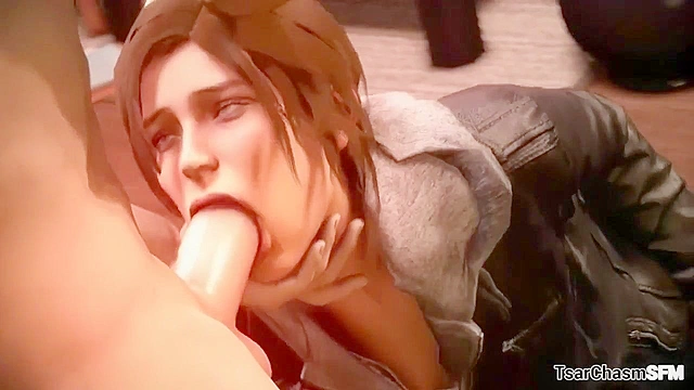 Lara Croft gets down on her knees and deepthroat cock - 3d compilation