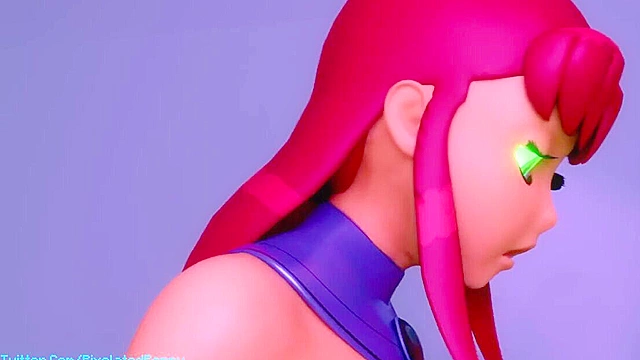 Teen Titans Starfire and friend fuck Raven with their futa cocks