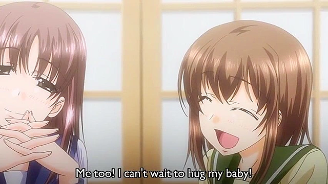 Shin Ringetsu 2 - Two knocked up anime teens work on a cock together