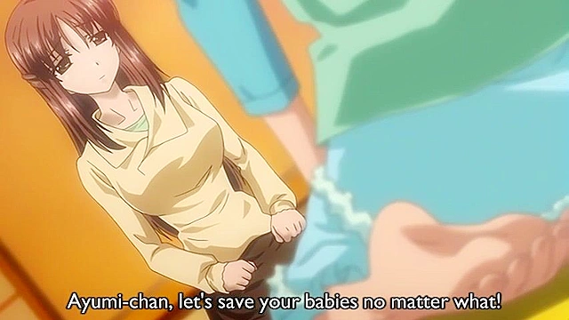 Shin Ringetsu 2 - Two knocked up anime teens work on a cock together