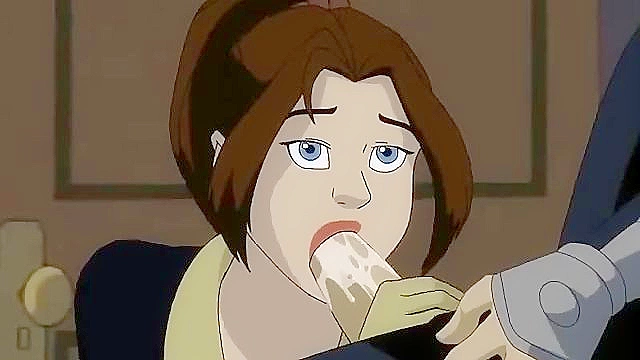 X-Men Kitty sucks Avalanche's dick and gets a cartoon facial