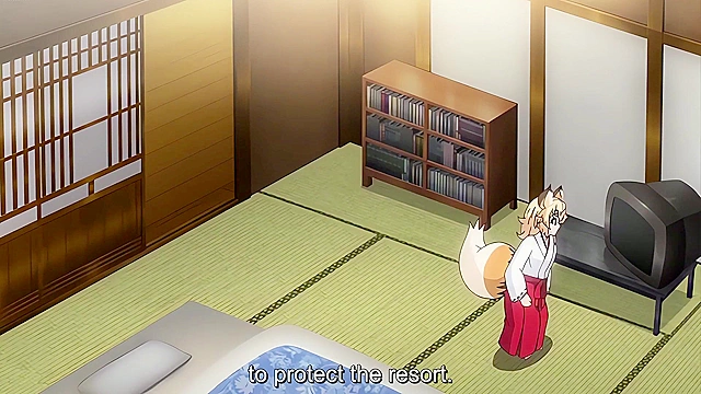 Fox Girl's Naughty Resort 1 - Virgin fox girl rides on hentai old man's dick