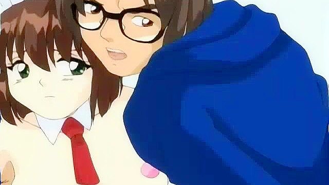 Schoolgirl in maid outfit gets trapped under desk and dirty professor fucks her