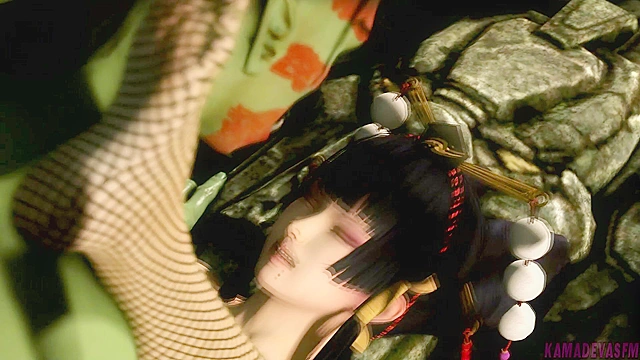 Orc Lust - Nyotengu shoves a big orc futanari cock in her mouth