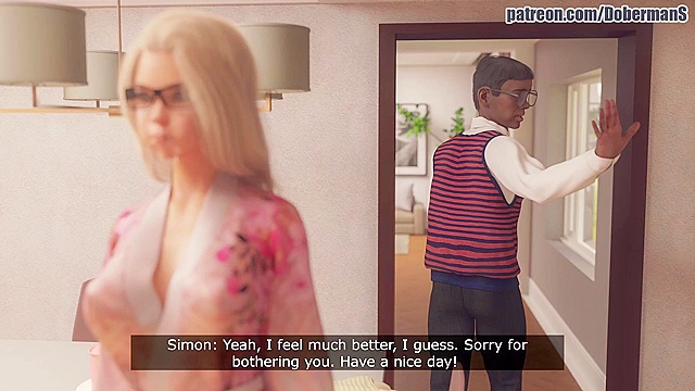 Black nerd with huge cock fucks blonde behind her husband's back