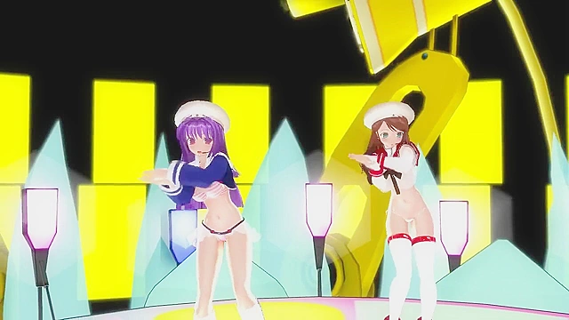 Cute teen pop idols sing and then get fucked by pervy fat guy