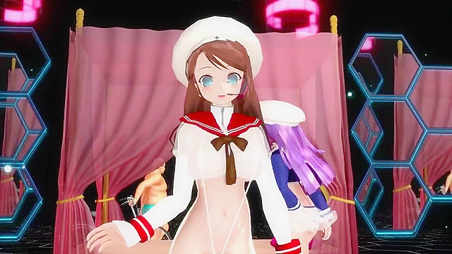 Cute teen pop idols sing and then get fucked by pervy fat guy