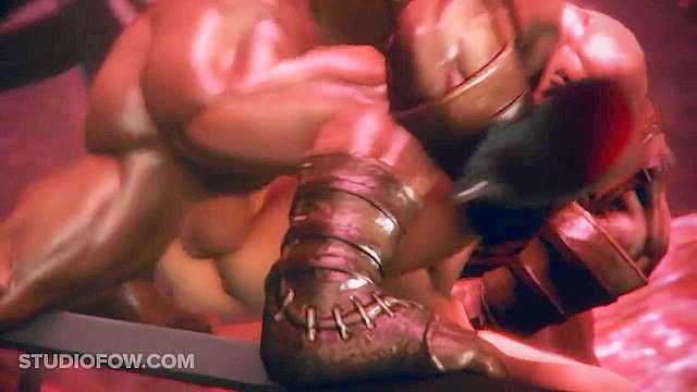 Two ogres roughly fuck a 3d babe and give her a hot creampie