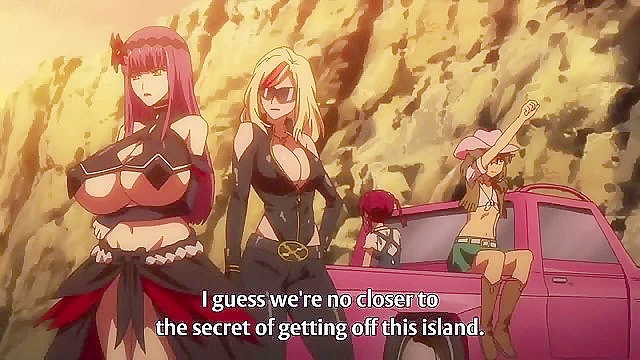 Hot lesbian babes turn in to big guns and battle busty anime sluts