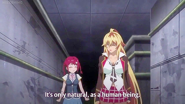 Hot lesbian babes turn in to big guns and battle busty anime sluts