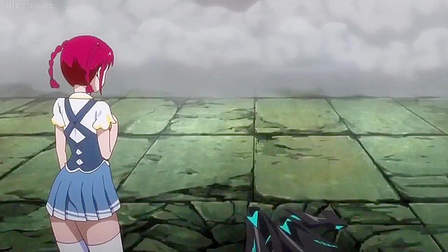 Hot lesbian babes turn in to big guns and battle busty anime sluts