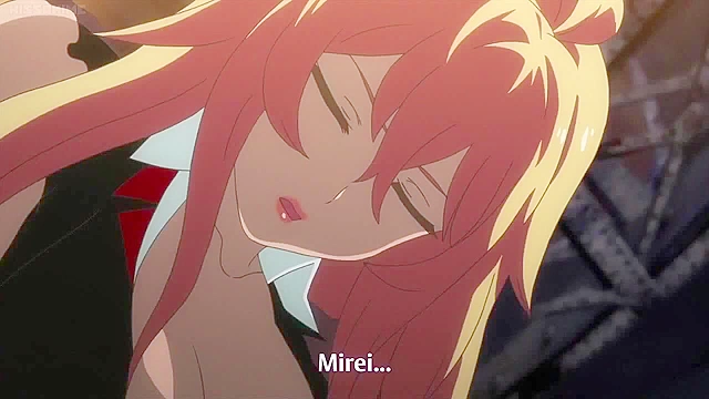 Hot lesbian babes turn in to big guns and battle busty anime sluts