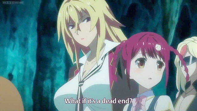 Hot lesbian babes turn in to big guns and battle busty anime sluts