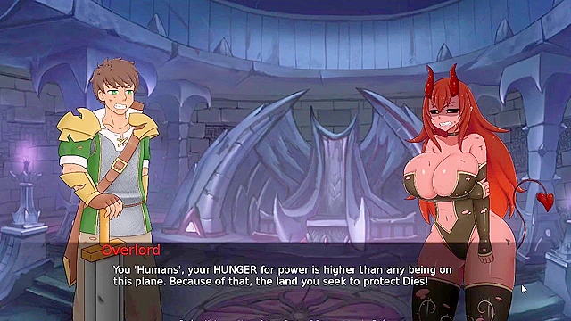 Busty succubus defeated has to give up the pussy - cartoon game walkthrough