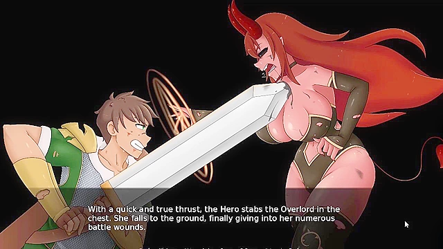 Busty succubus defeated has to give up the pussy - cartoon game walkthrough