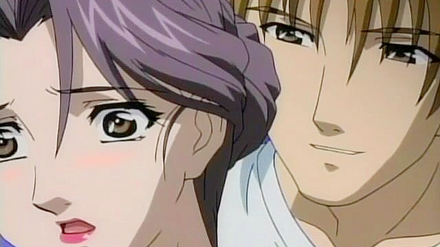 Busty anime milf is tied up and has her big tits fucked