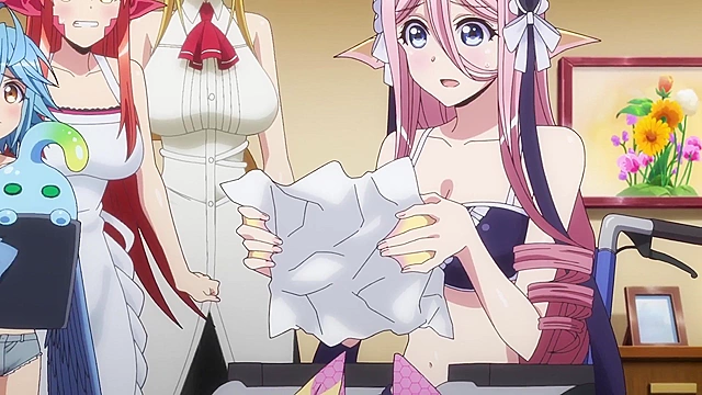 Monster Musume OVA 2 - Ecchi - Busty monster girls try on cute bras