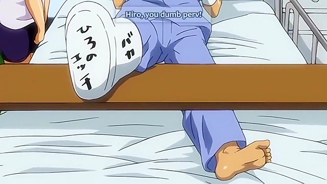 Slutty anime redhead fucks in her new swimsuit in the hospital