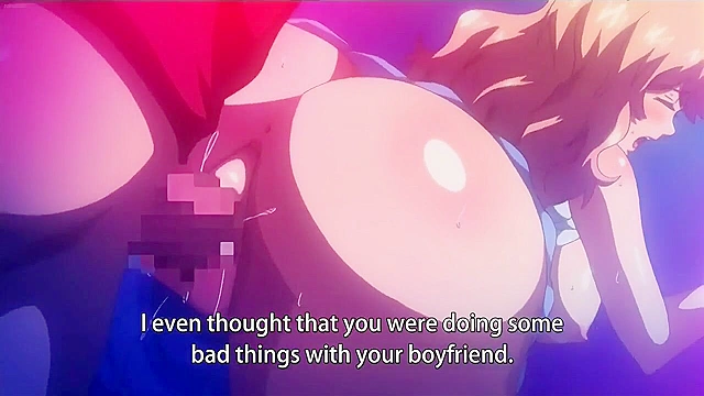 Muttsuri Do Sukebe - Teen anime schoolgirl with huge tits gives a deepthroat blowjob