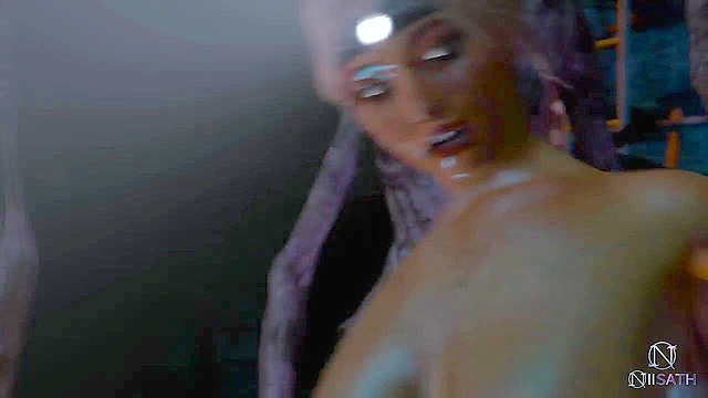 Wendigo monster fucks Samantha Giddings in cavern