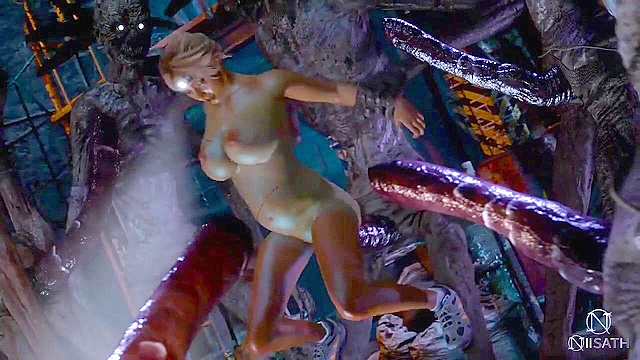 Wendigo monster fucks Samantha Giddings in cavern