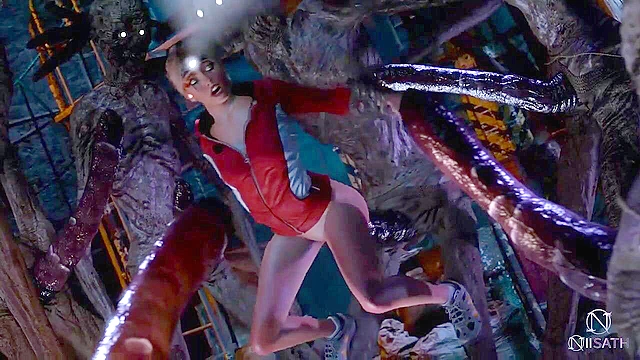 Wendigo monster fucks Samantha Giddings in cavern