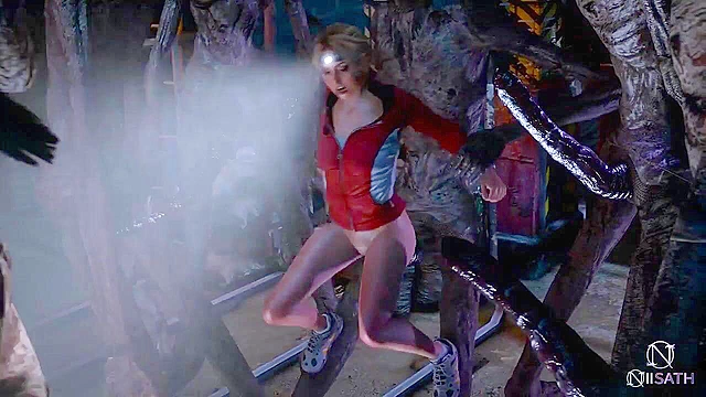 Wendigo monster fucks Samantha Giddings in cavern