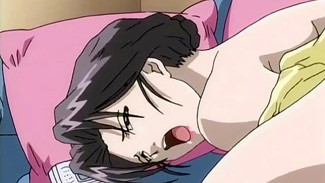 Dirty anime housewife sticks a dildo up her pussy and asshole while masturbating